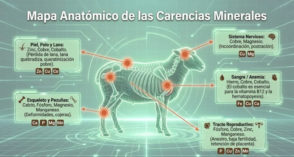 mapa anatómico de las carencias minerales